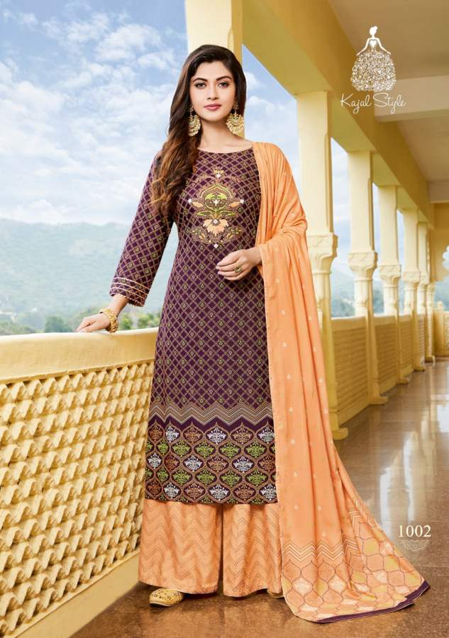 Gulzar 8 Fancy Casual Wear Rayon Kurti With Plazzo And Dupatta Readymade Collection